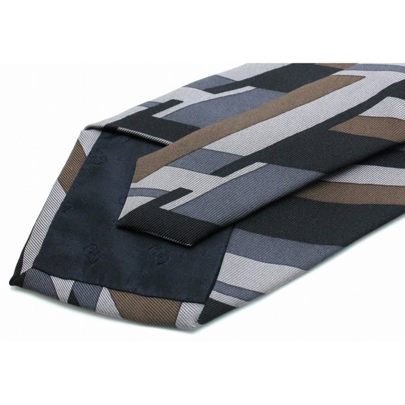 Gucci Geometric Silk Tie Navy Blue Multicolor - Picture 6 of 7
